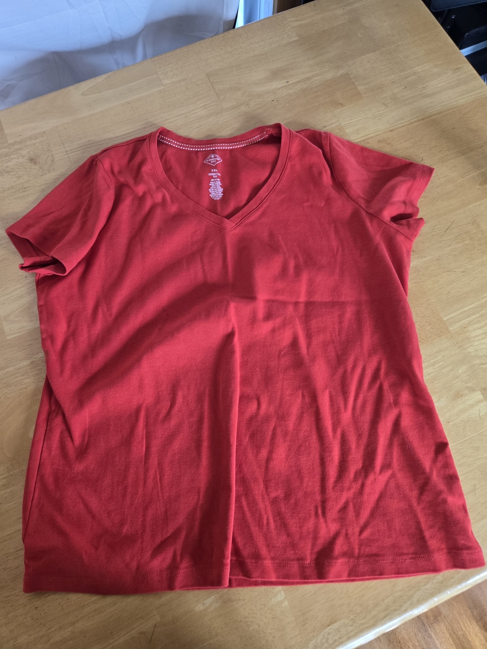 St. John's Bay Red V-Neck Short Sleeve Tee